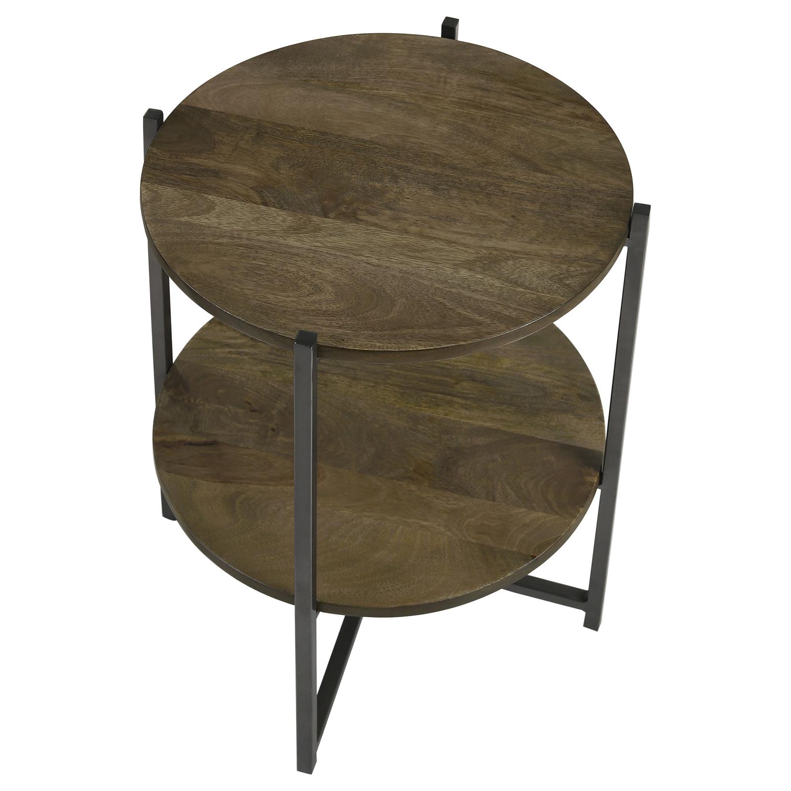 Axel Round Accent Table with Open Shelf