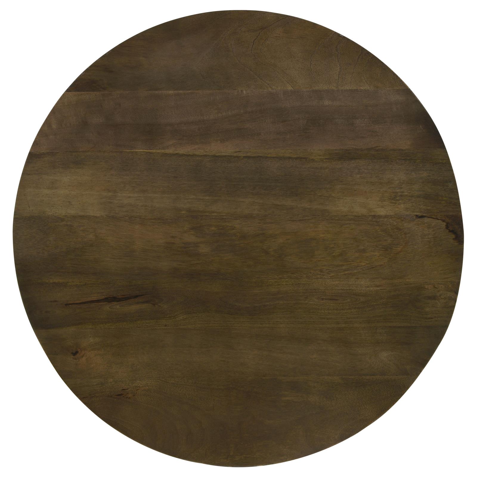 Yaritza Round Wood Accent Table with Triangle Wire Base