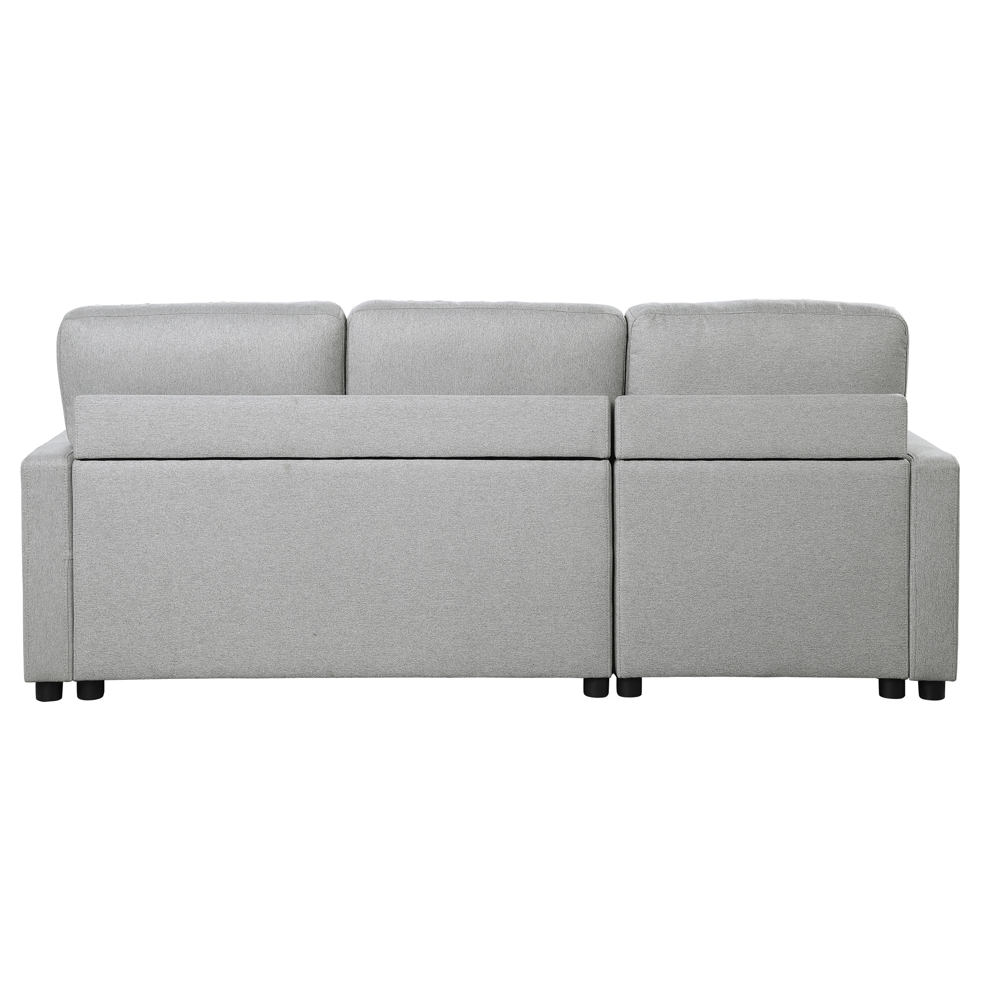 Brandolyn Polyester Fabric Reversible Sectional w/Pull-out Bed & Hidden Storage