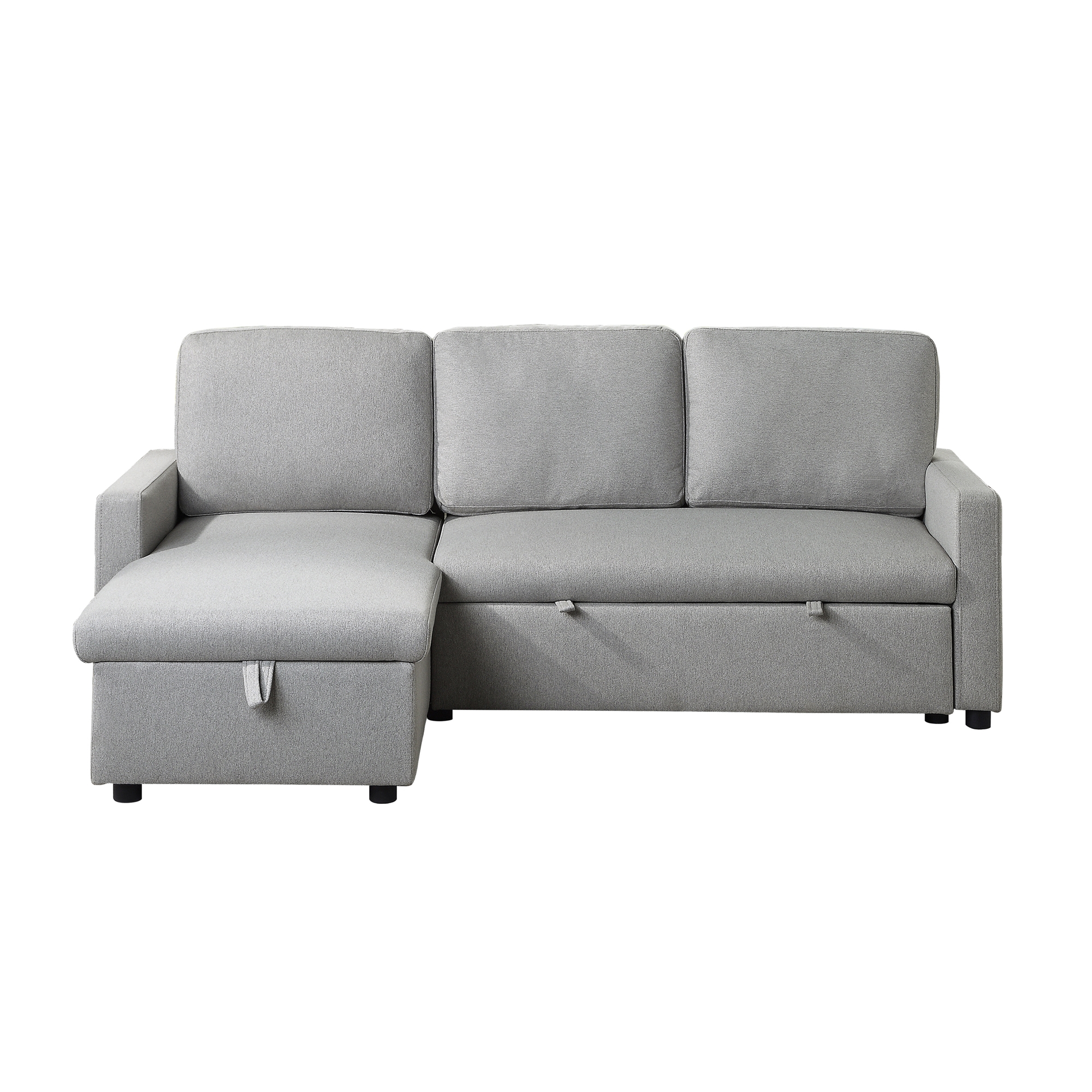 Brandolyn Polyester Fabric Reversible Sectional w/Pull-out Bed & Hidden Storage
