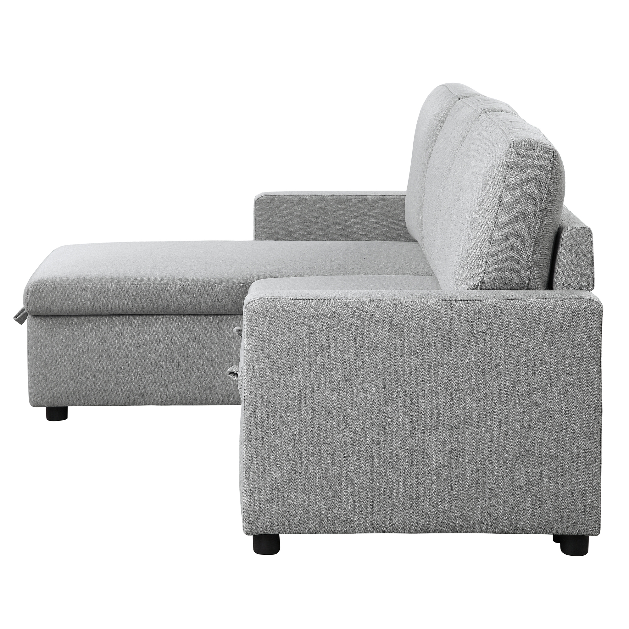 Brandolyn Polyester Fabric Reversible Sectional w/Pull-out Bed & Hidden Storage