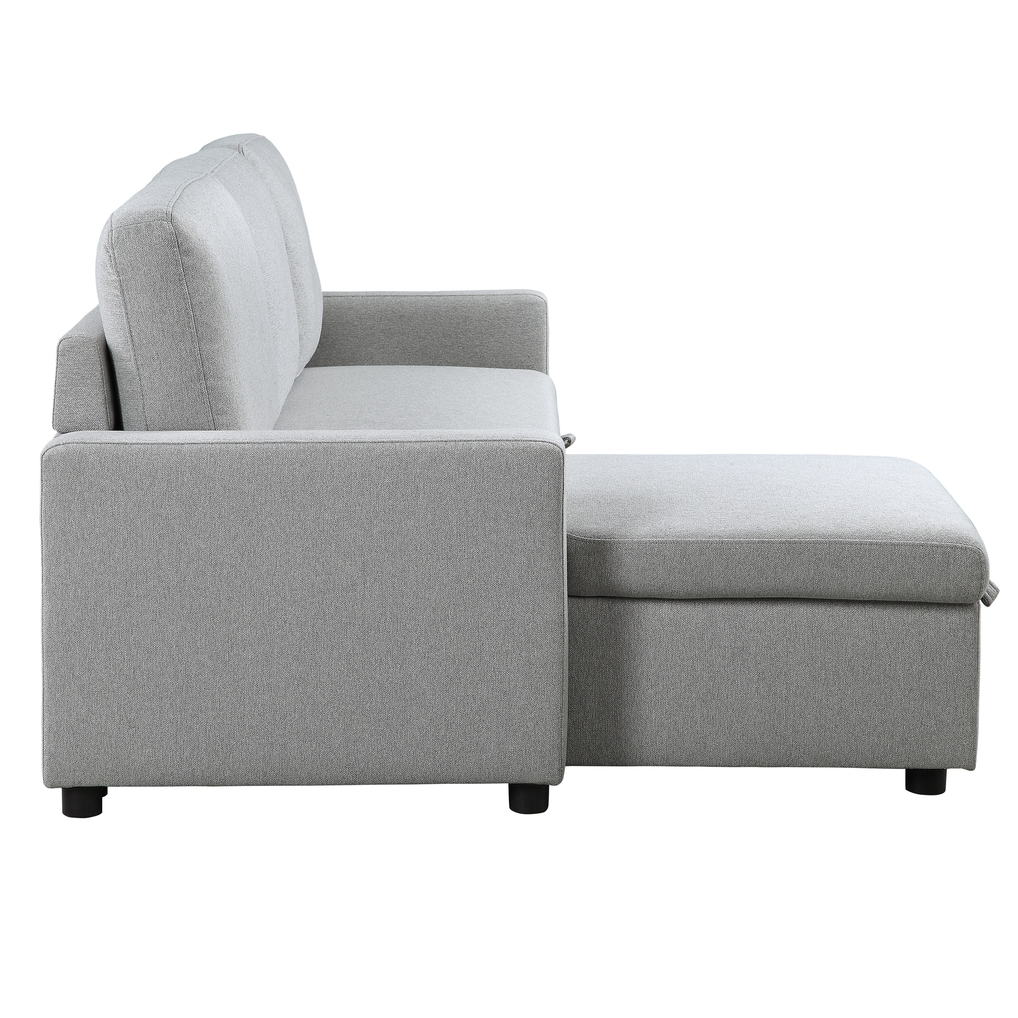 Brandolyn Polyester Fabric Reversible Sectional w/Pull-out Bed & Hidden Storage