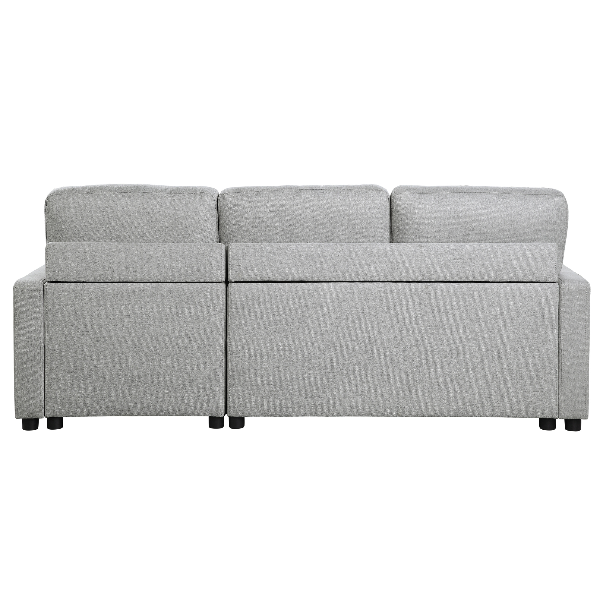Brandolyn Polyester Fabric Reversible Sectional w/Pull-out Bed & Hidden Storage