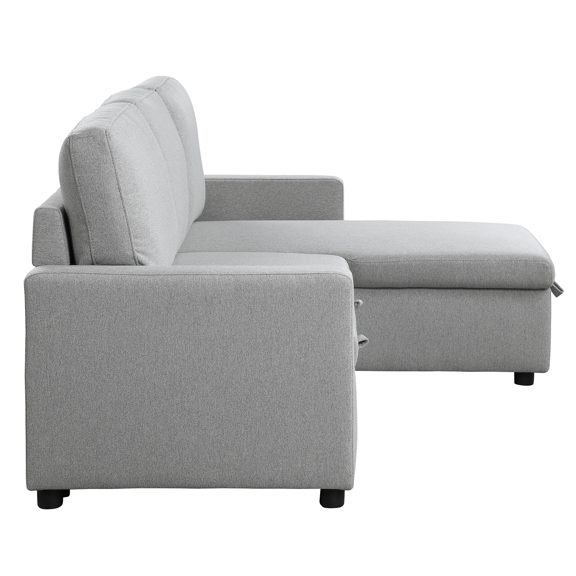 Brandolyn Polyester Fabric Reversible Sectional w/Pull-out Bed & Hidden Storage