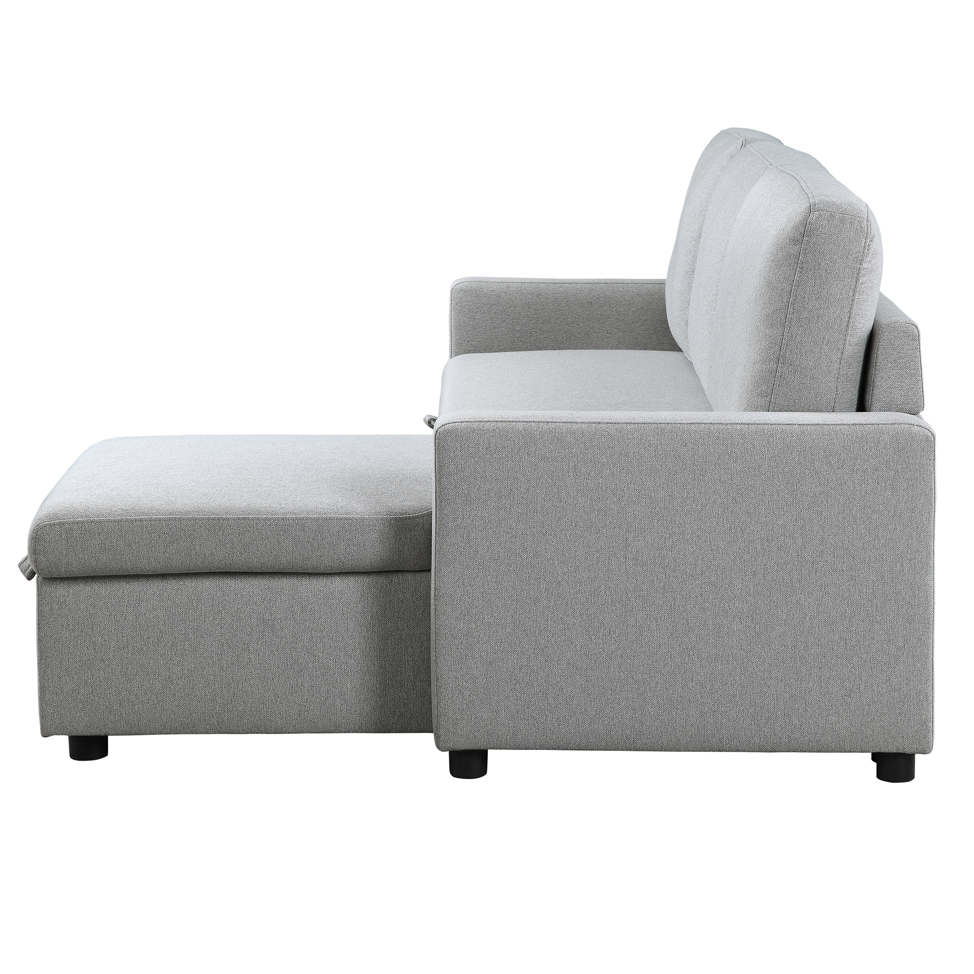Brandolyn Polyester Fabric Reversible Sectional w/Pull-out Bed & Hidden Storage