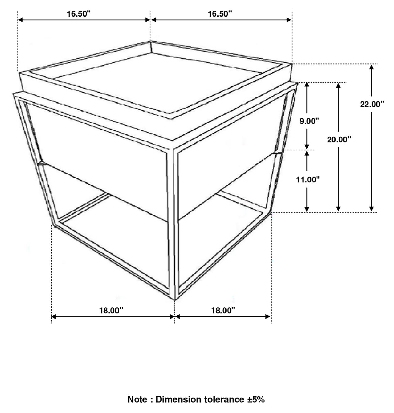 Ondrej Square Wood Accent Table with Removable Top Tray