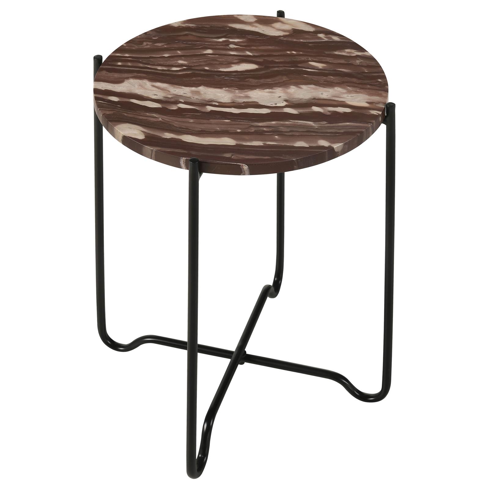 Latifa Round Accent Table with Marble Top