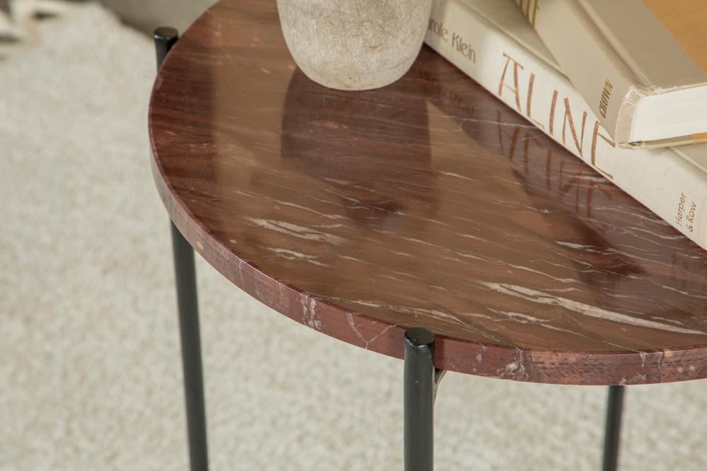 Latifa Round Accent Table with Marble Top