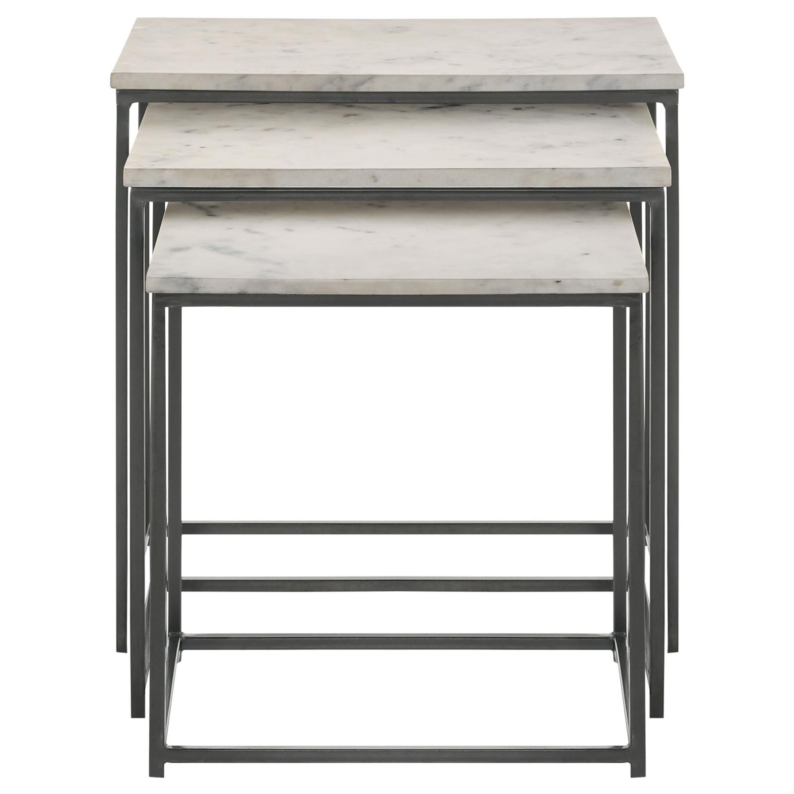 Caine 3-piece Nesting Table with Marble Top