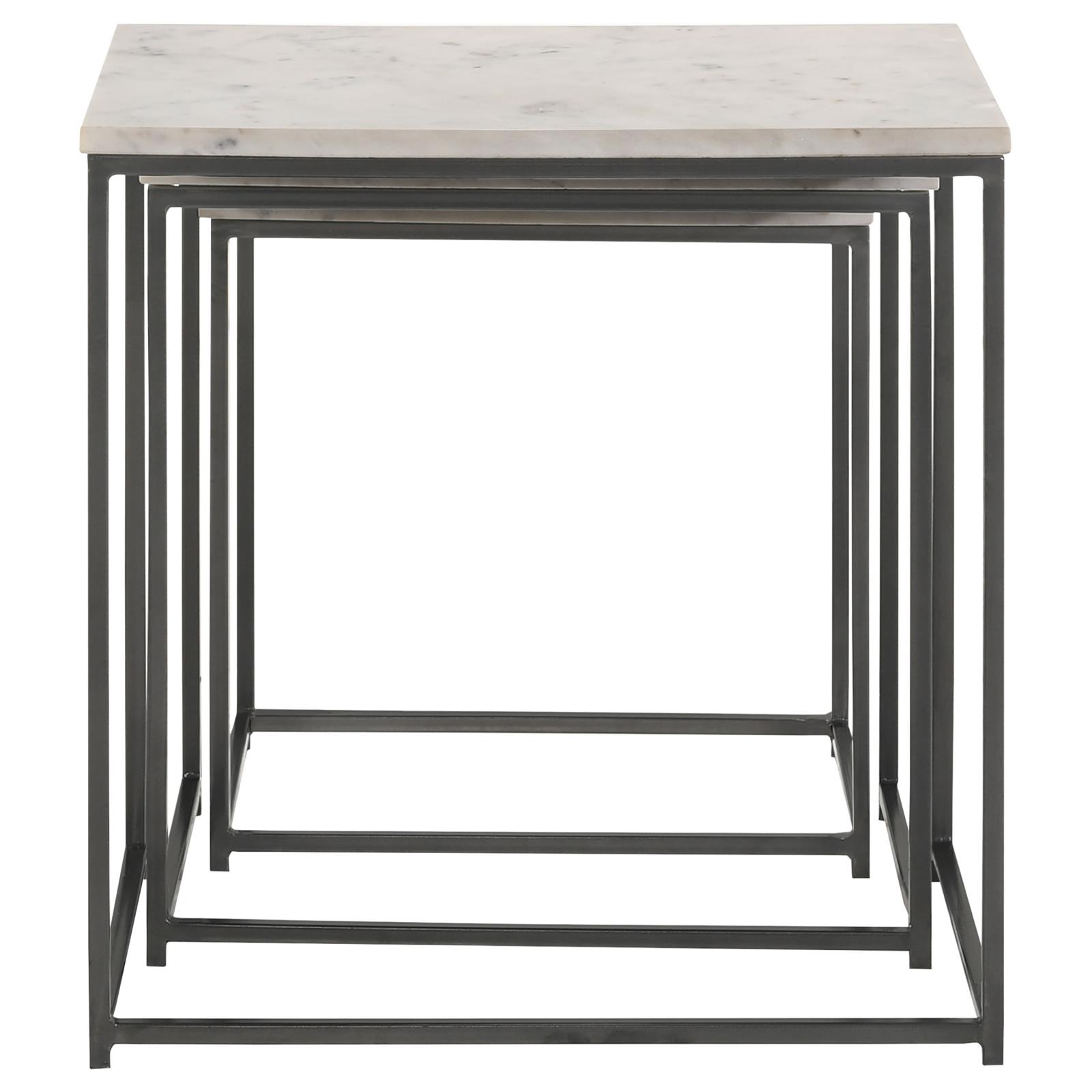 Caine 3-piece Nesting Table with Marble Top