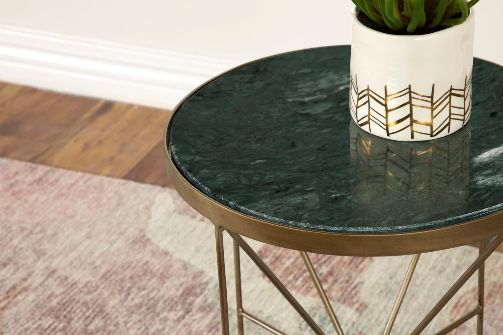 Eliska Round Accent Table with Marble Top