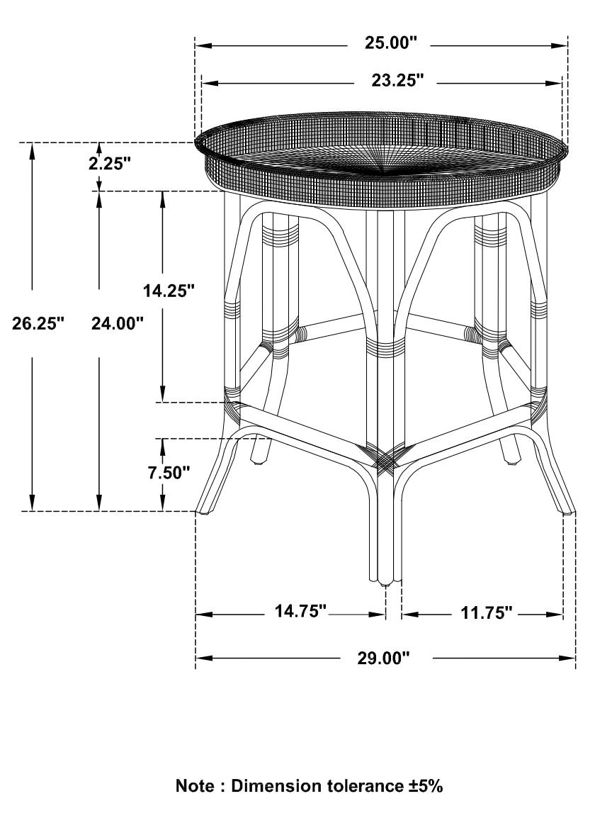 Antonio Round Rattan Tray Top Accent Table