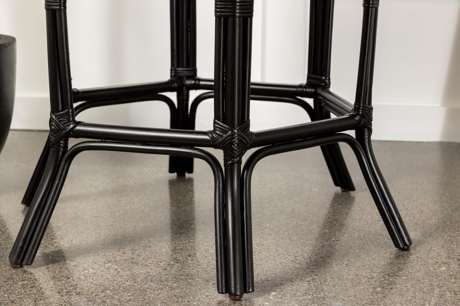 Antonio Round Rattan Tray Top Accent Table