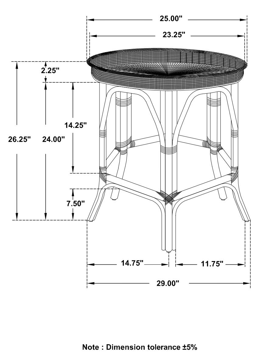 Antonio Round Rattan Tray Top Accent Table