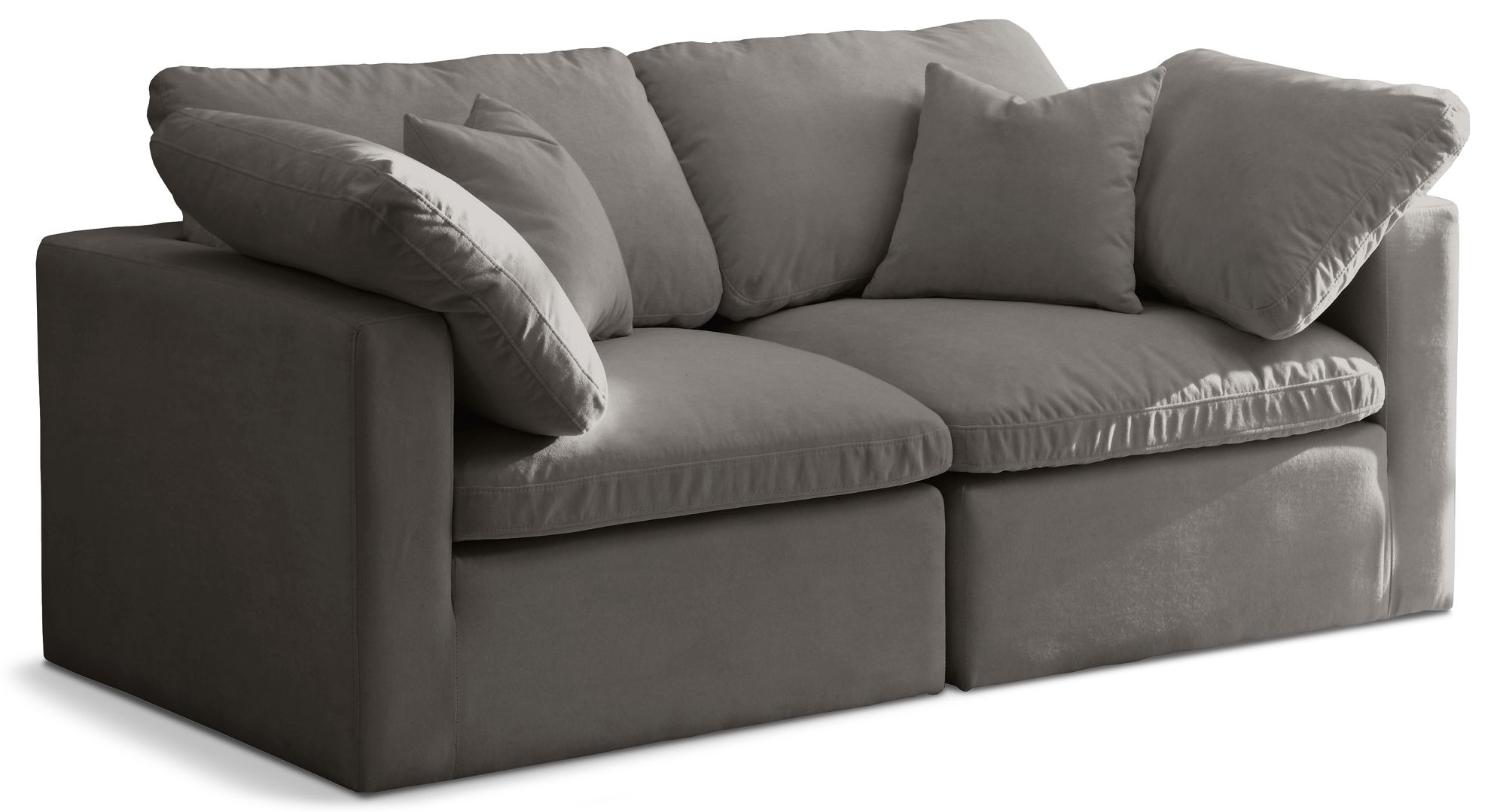 Plush 70" Velvet Standard Comfort Modular Sofa