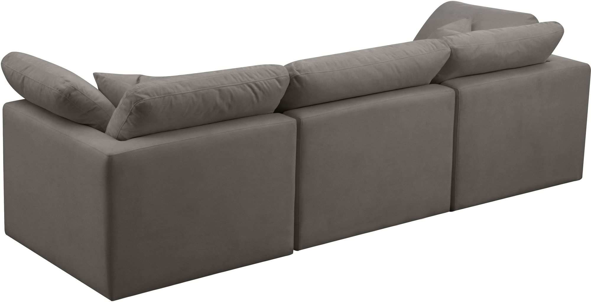 Plush 105" Velvet Standard Comfort Modular Sofa
