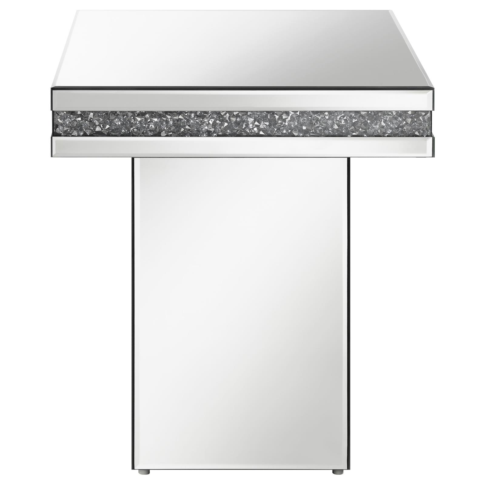 Elora Pedestal Square Top Mirrored Accent Table