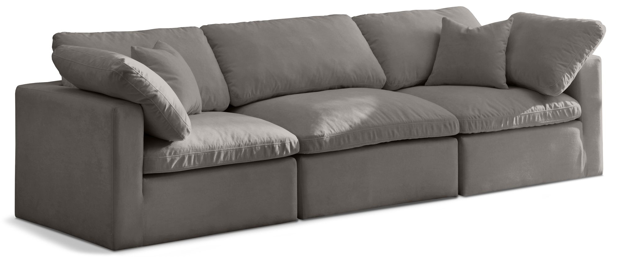 Plush 105" Velvet Standard Comfort Modular Sofa