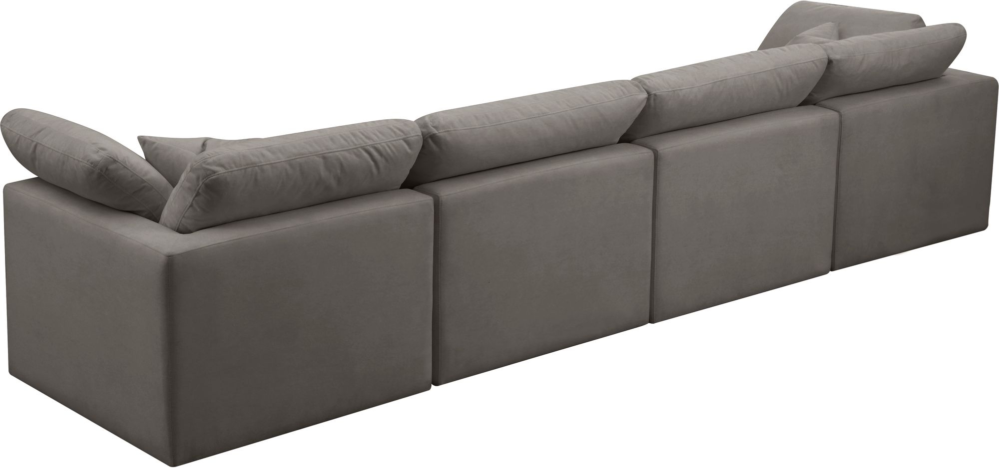 Plush 140" Velvet Standard Comfort Modular Sofa