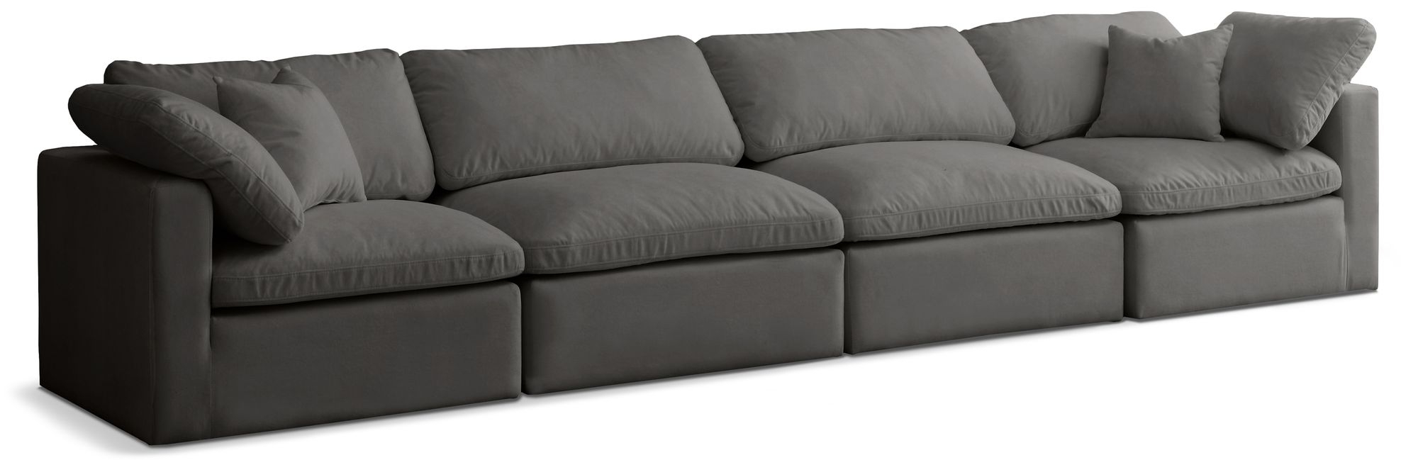 Plush 140" Velvet Standard Comfort Modular Sofa