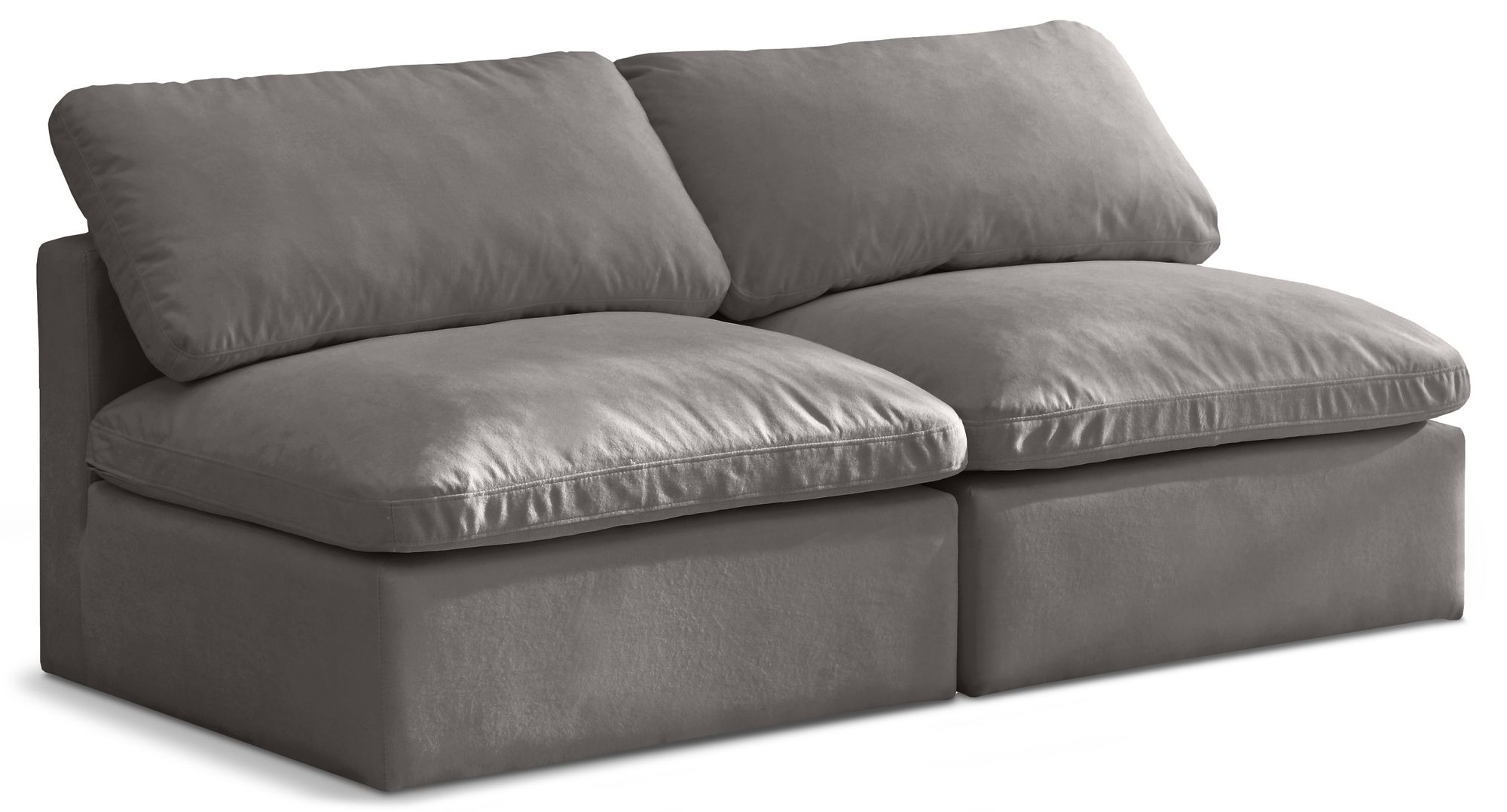 Plush 70" Velvet Standard Comfort Modular Armless Sofa