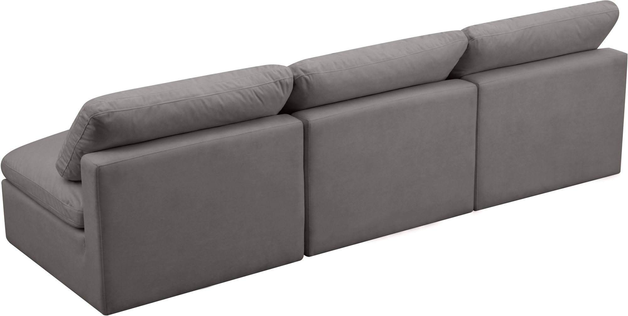 Plush 105" Velvet Standard Comfort Modular Armless Sofa