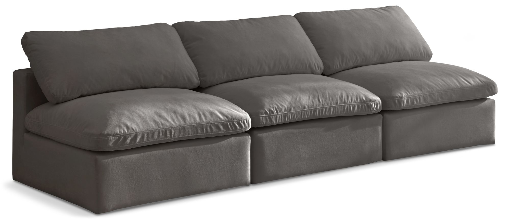 Plush 105" Velvet Standard Comfort Modular Armless Sofa