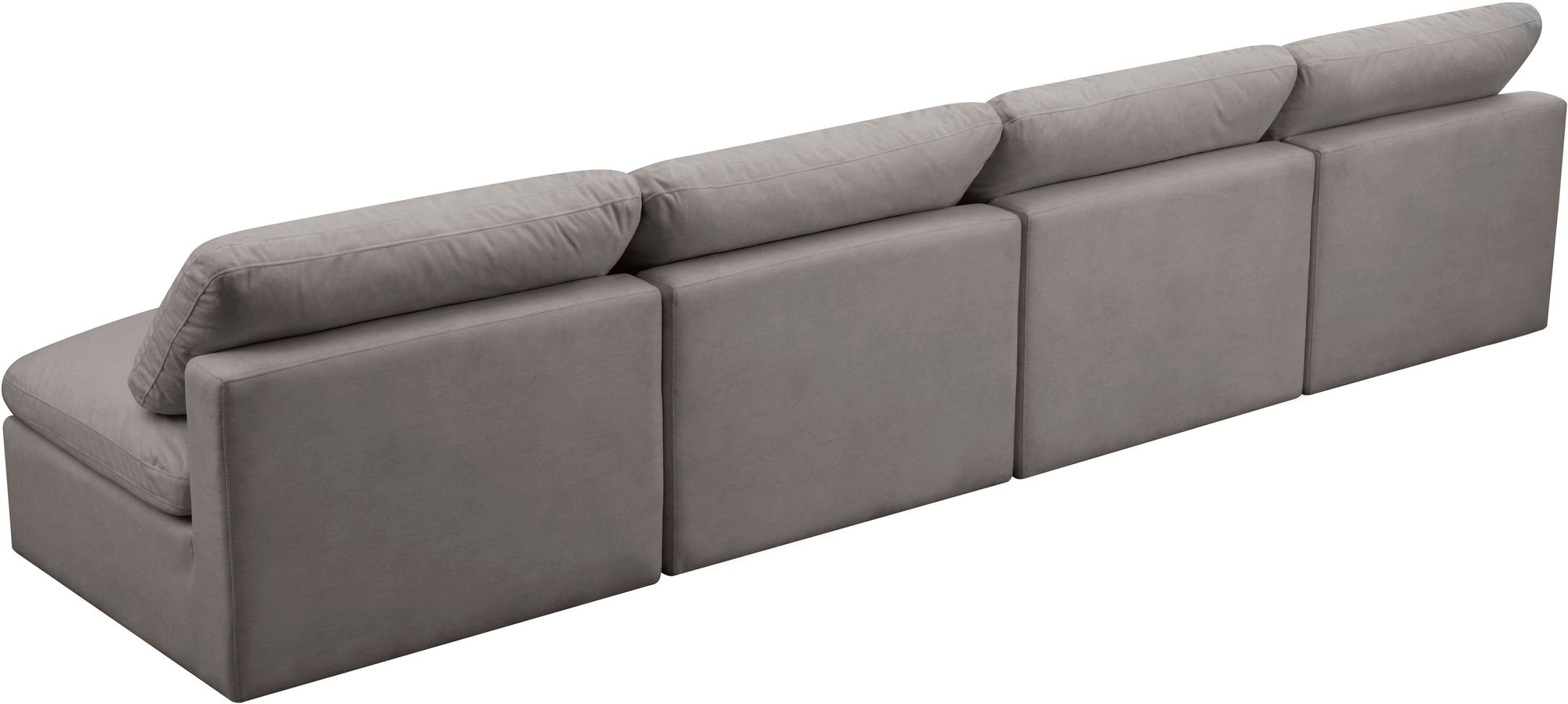 Plush 140" Velvet Standard Comfort Modular Armless Sofa