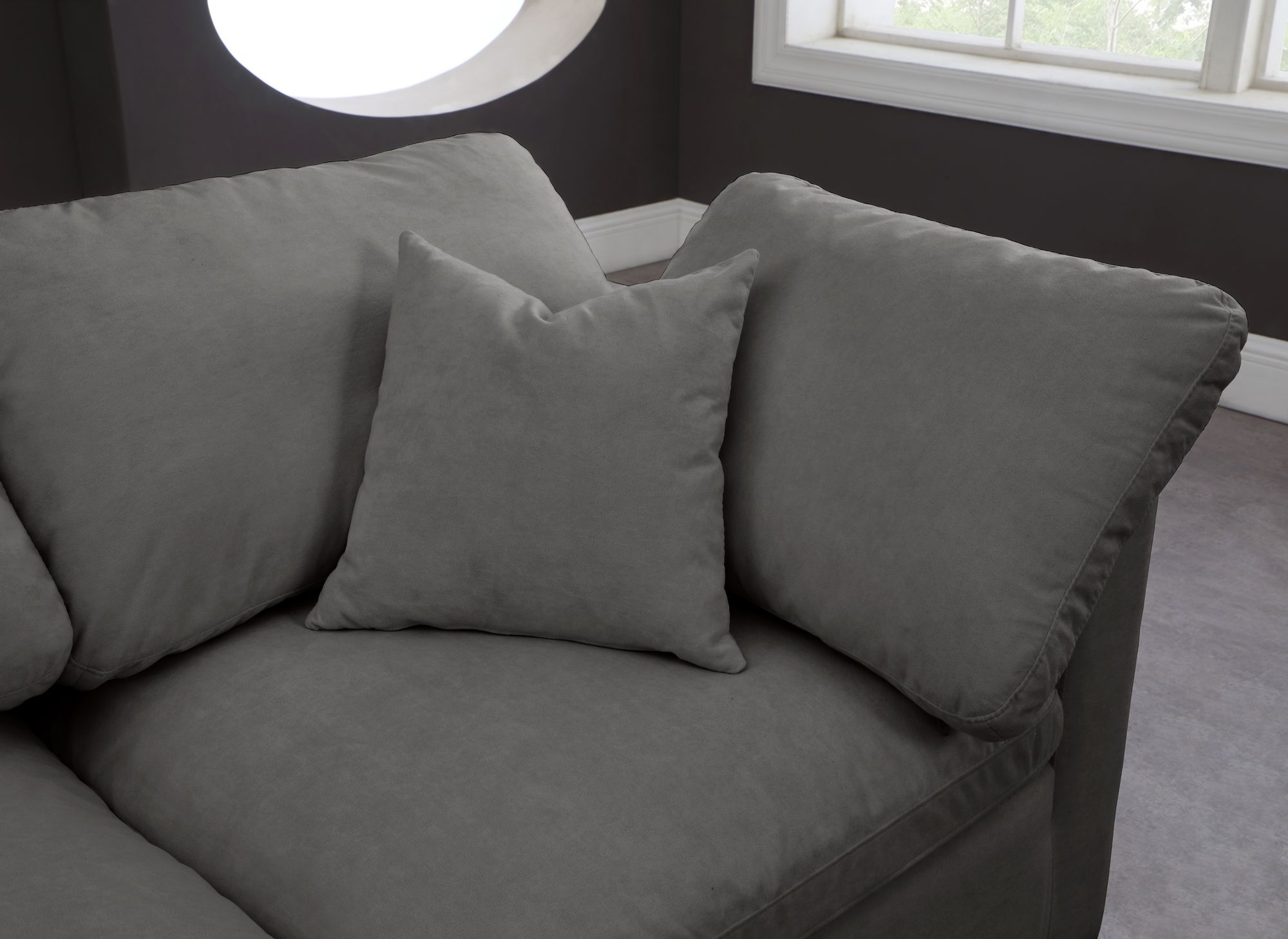Plush 140" Velvet Standard Comfort Modular Armless Sofa