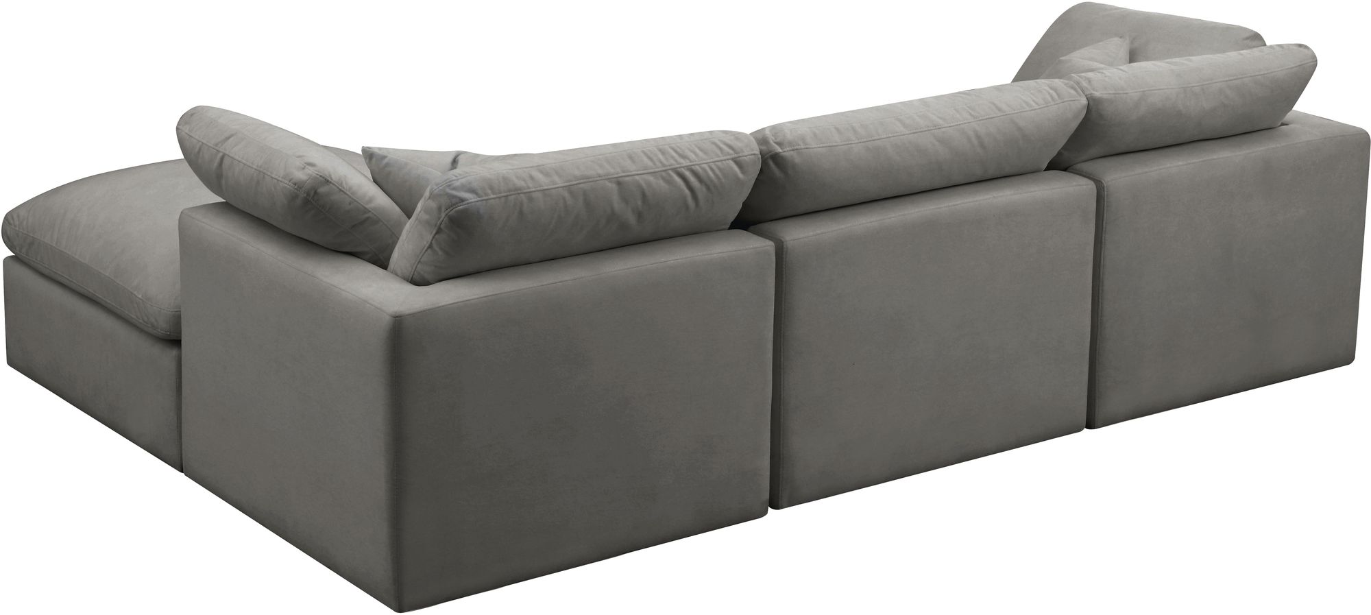 Plush 105" 4-Piece Velvet Standard Comfort Modular Sectional