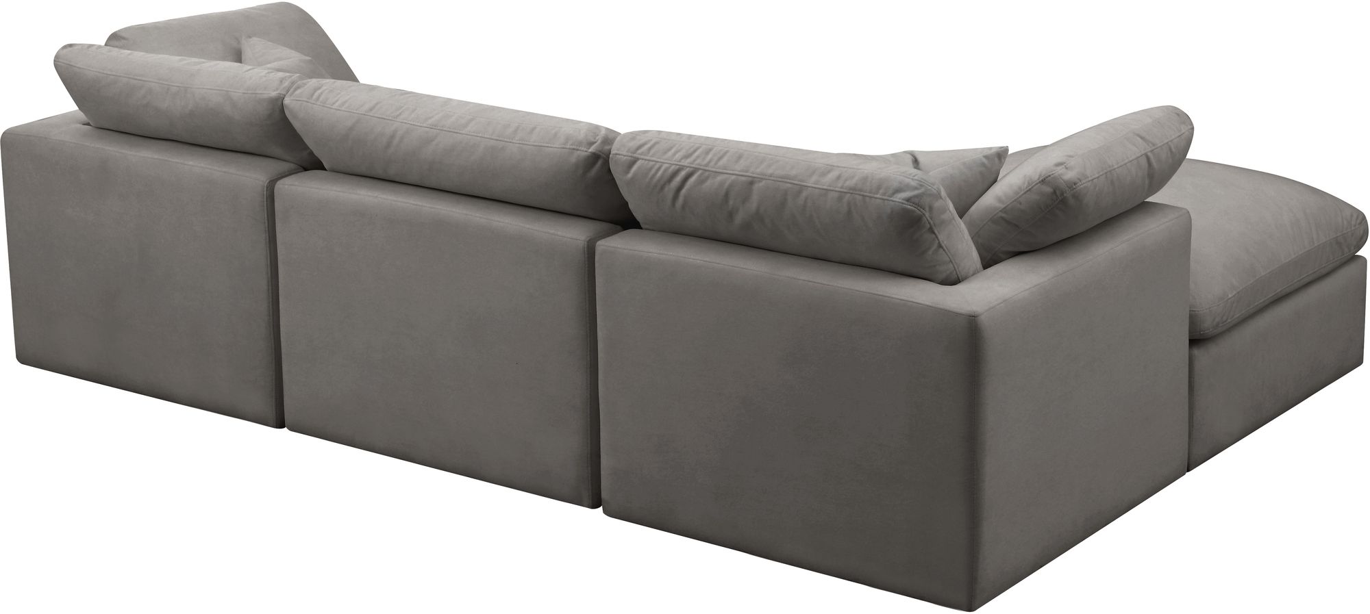 Plush 105" 4-Piece Velvet Standard Comfort Modular Sectional