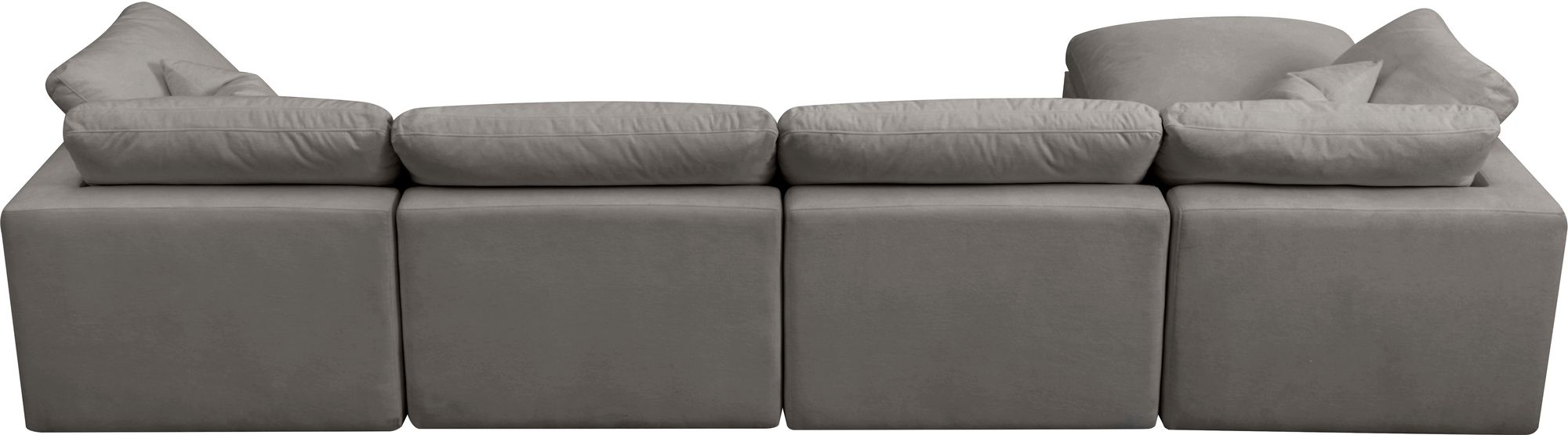 Plush 140" 5-Piece Velvet Standard Comfort Modular Sectional