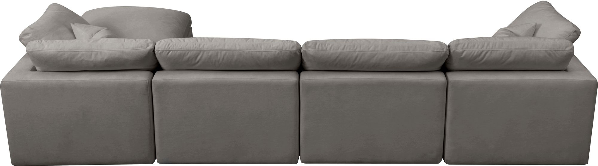 Plush 140" 5-Piece Velvet Standard Comfort Modular Sectional