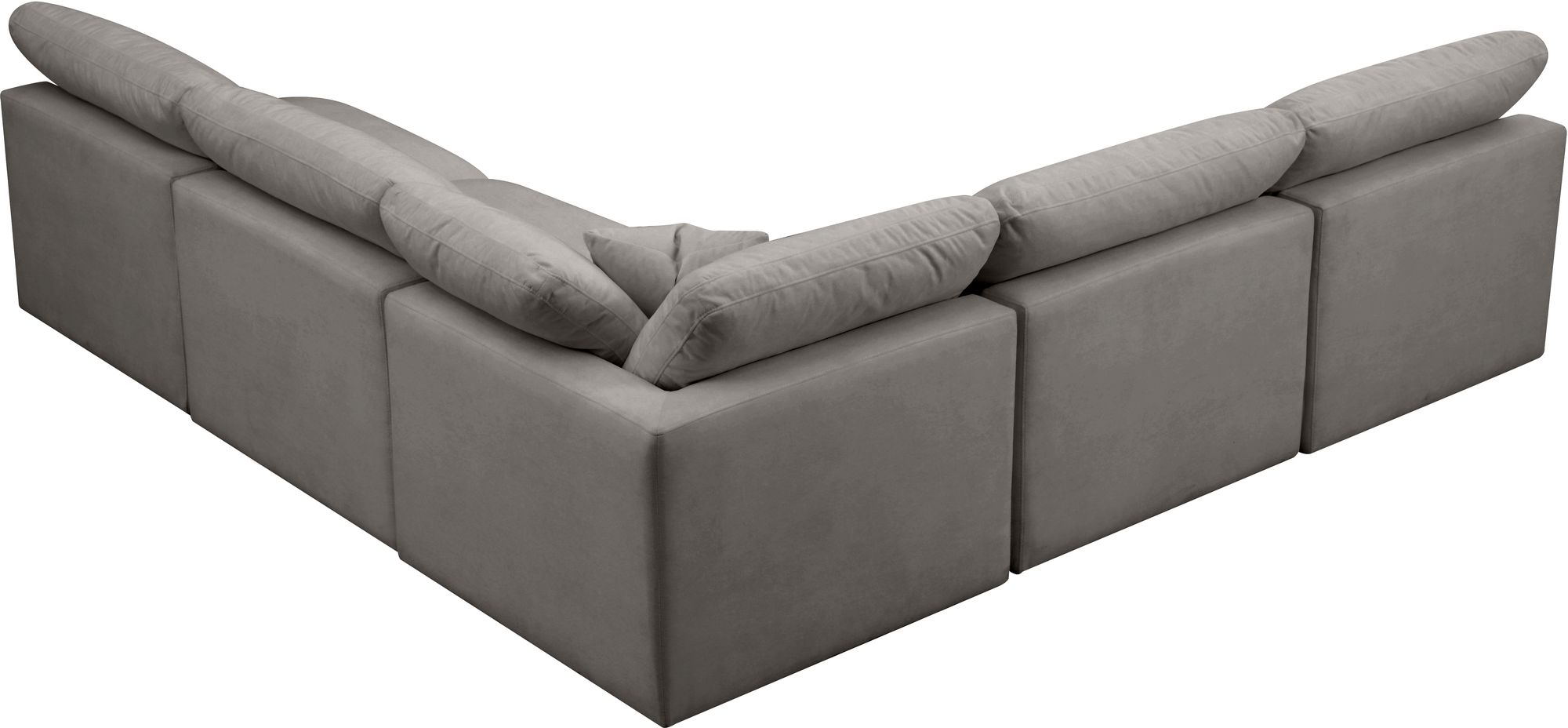Plush 105" 5-Piece Velvet Standard Comfort Modular Armless Sectional