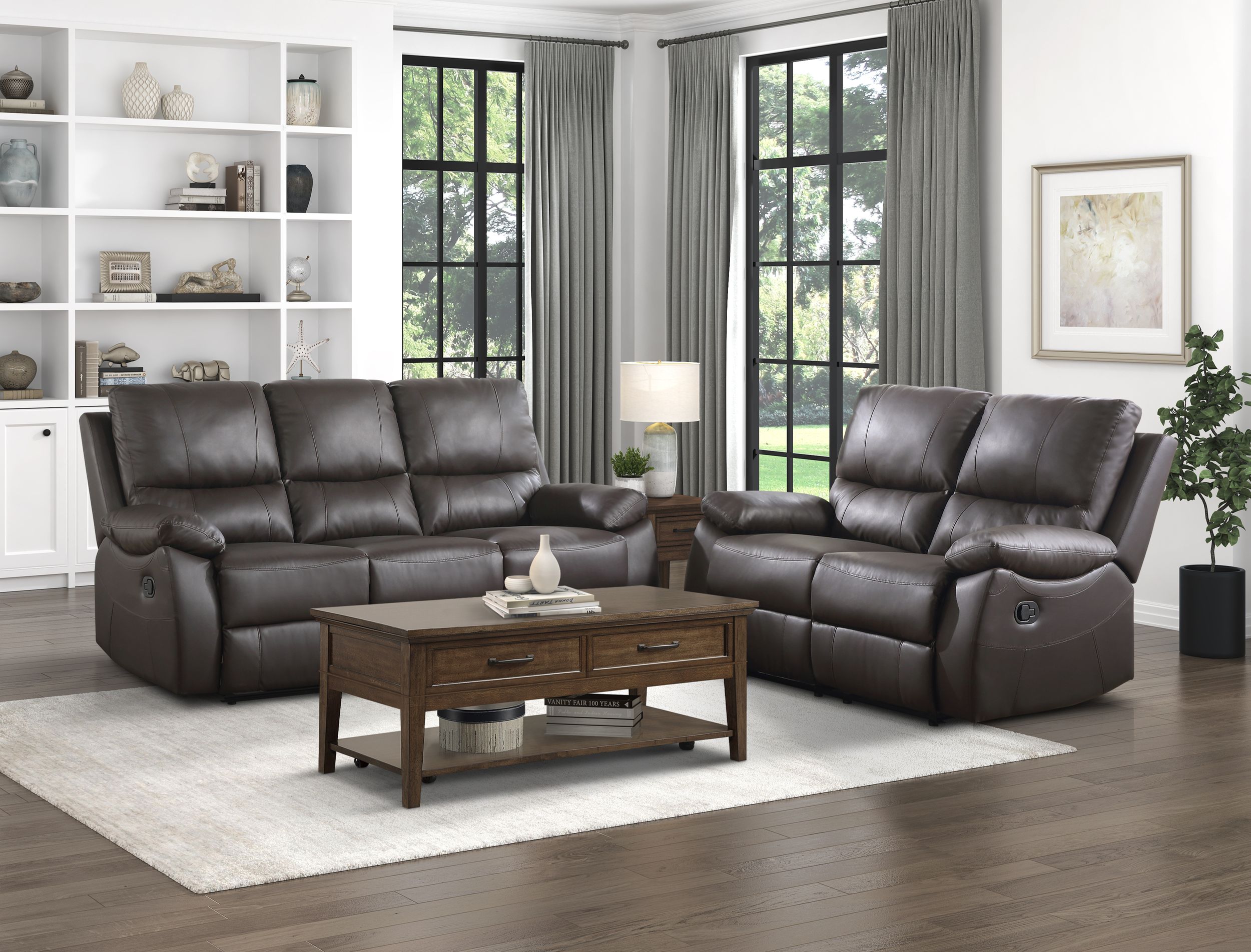 Dawson Faux Leather Double Reclining Loveseat