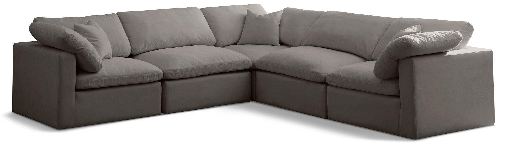Plush 105" 5-Piece Velvet Standard Comfort Modular Sectional