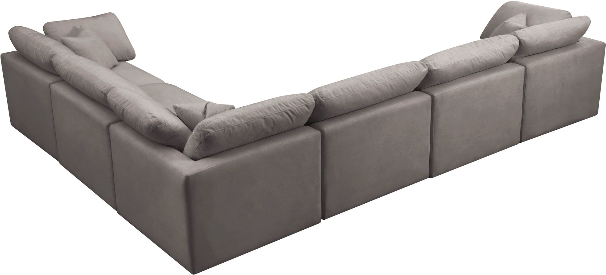 Plush 140" 6-Piece Velvet Standard Comfort Modular Sectional
