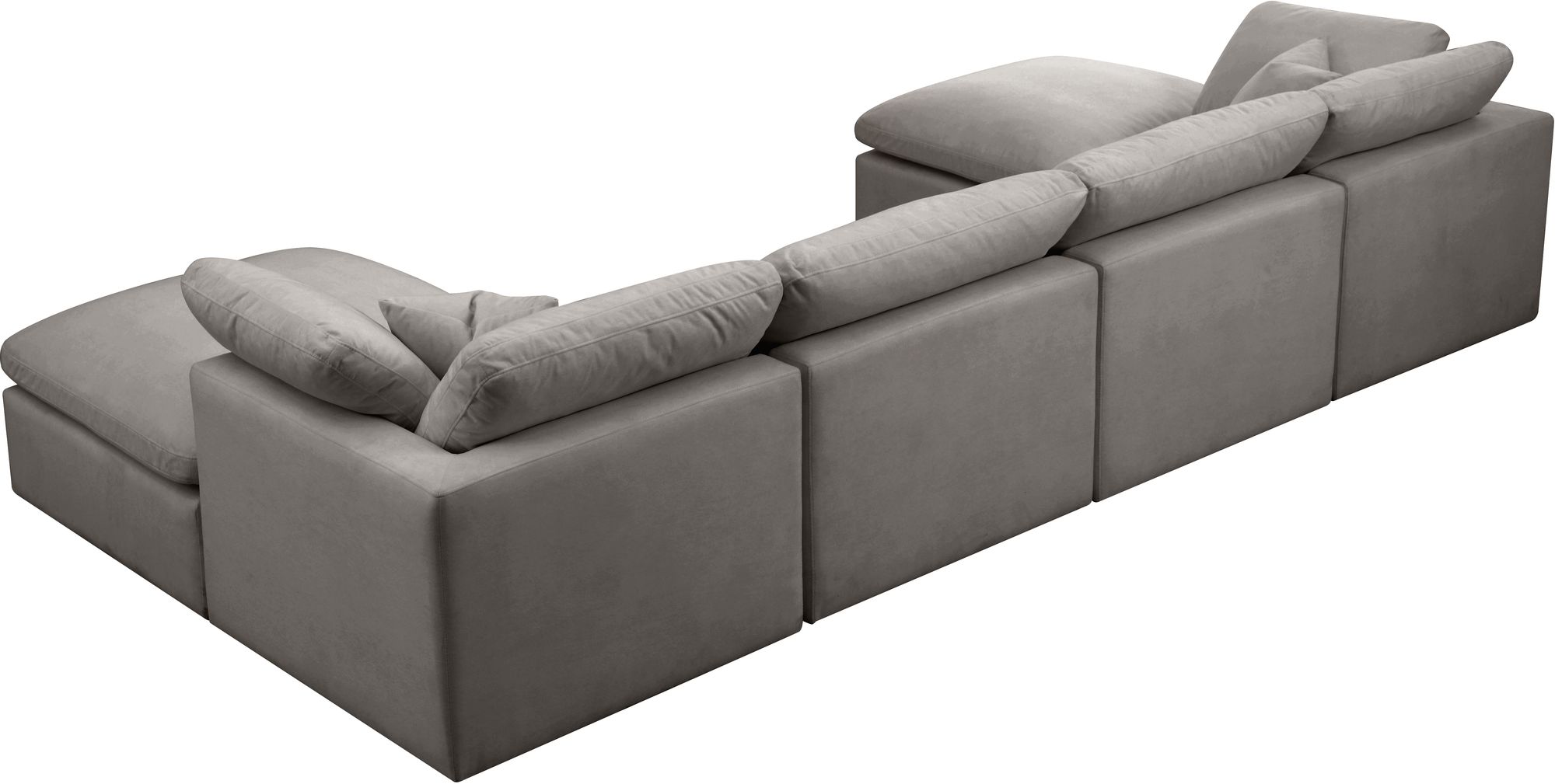 Plush 140" 6-Piece Velvet Standard Comfort Modular U-Shape Sectional