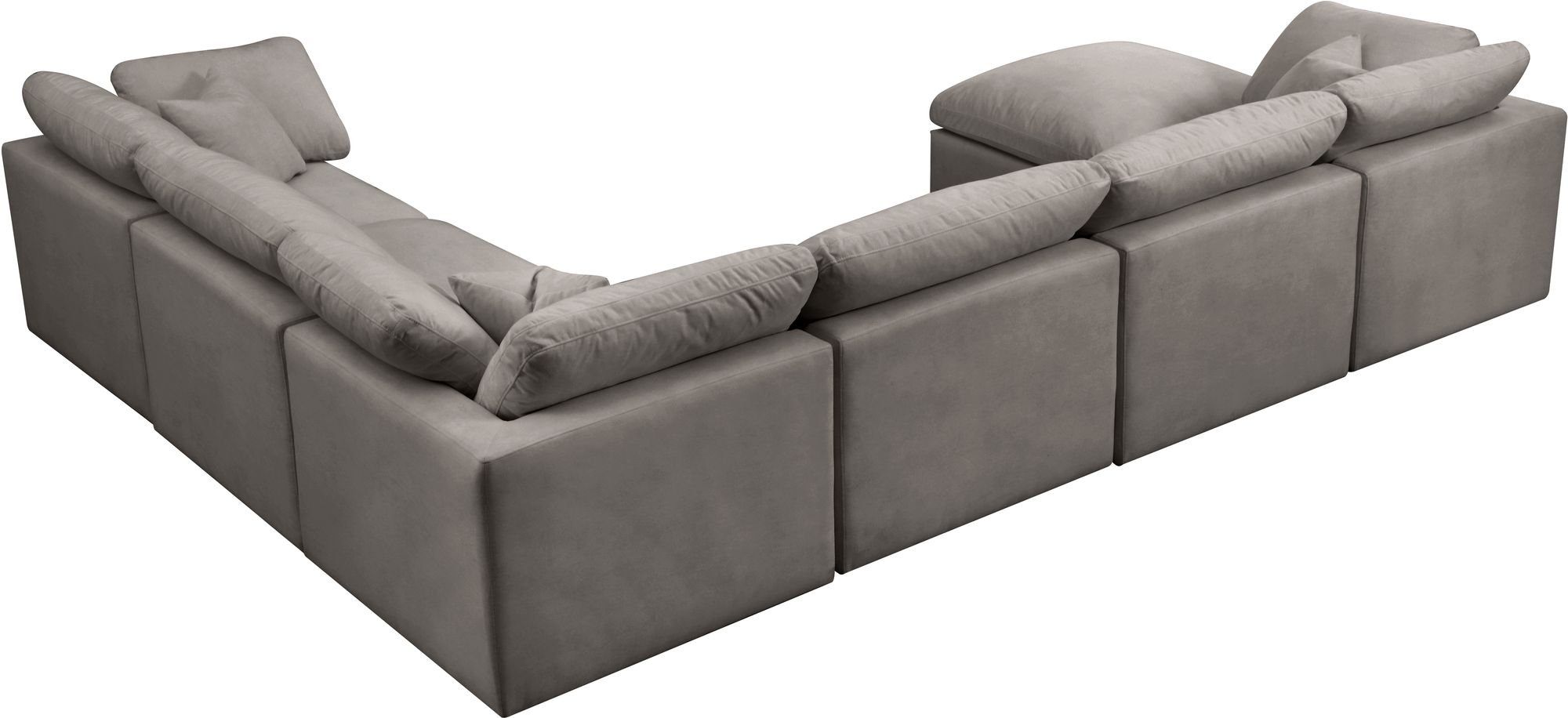 Plush 140" 7-Piece Velvet Standard Comfort Modular Sectional