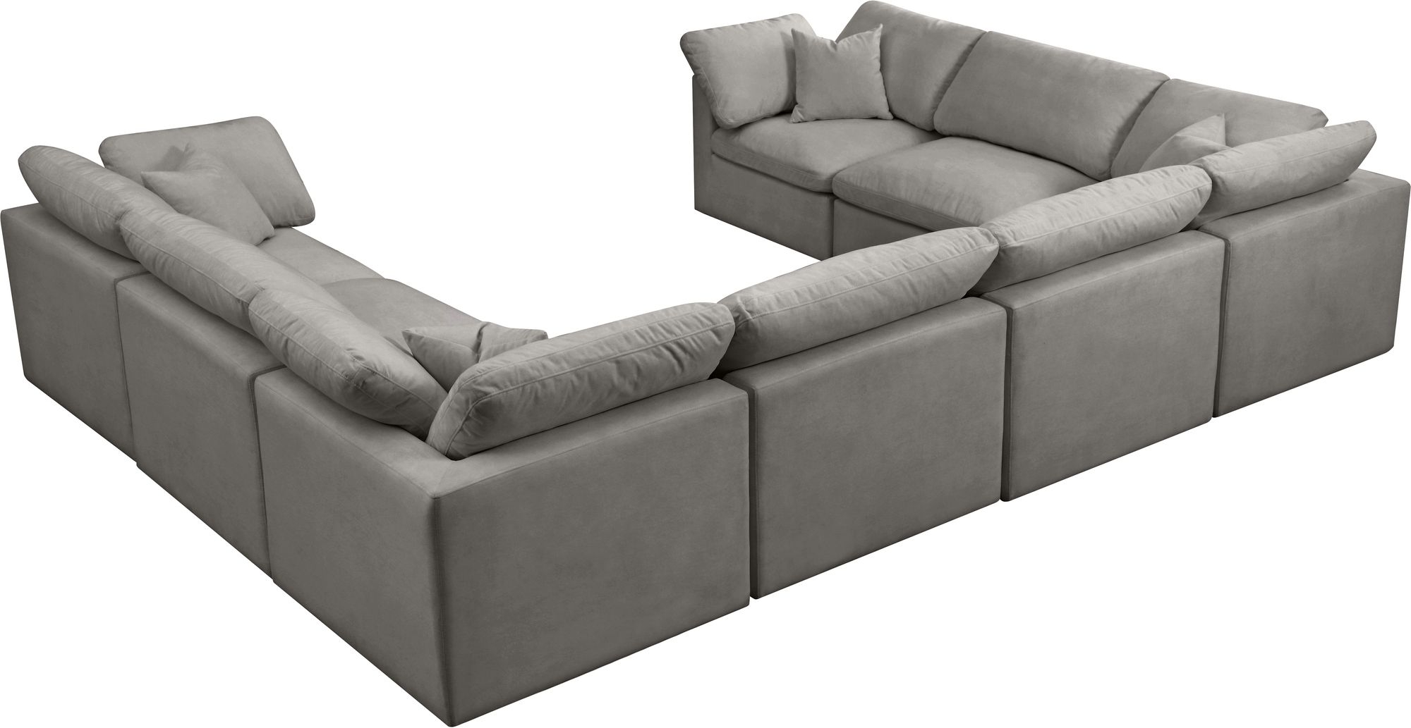 Plush 140" 8-Piece Velvet Standard Comfort Modular Sectional