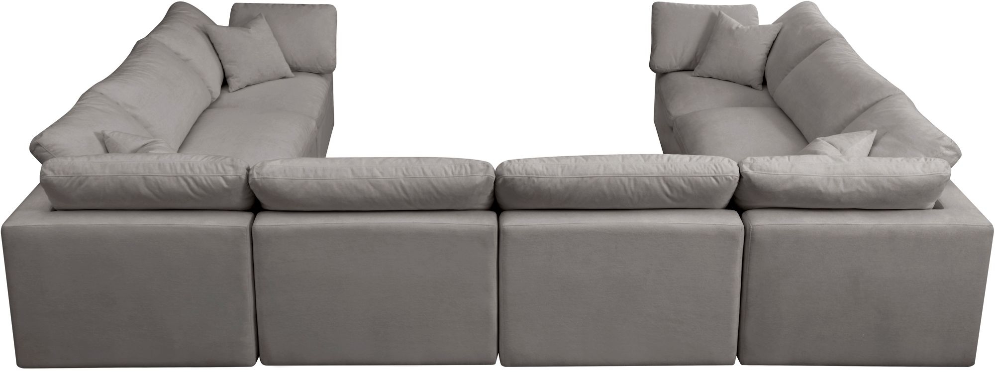 Plush 140" 8-Piece Velvet Standard Comfort Modular Sectional