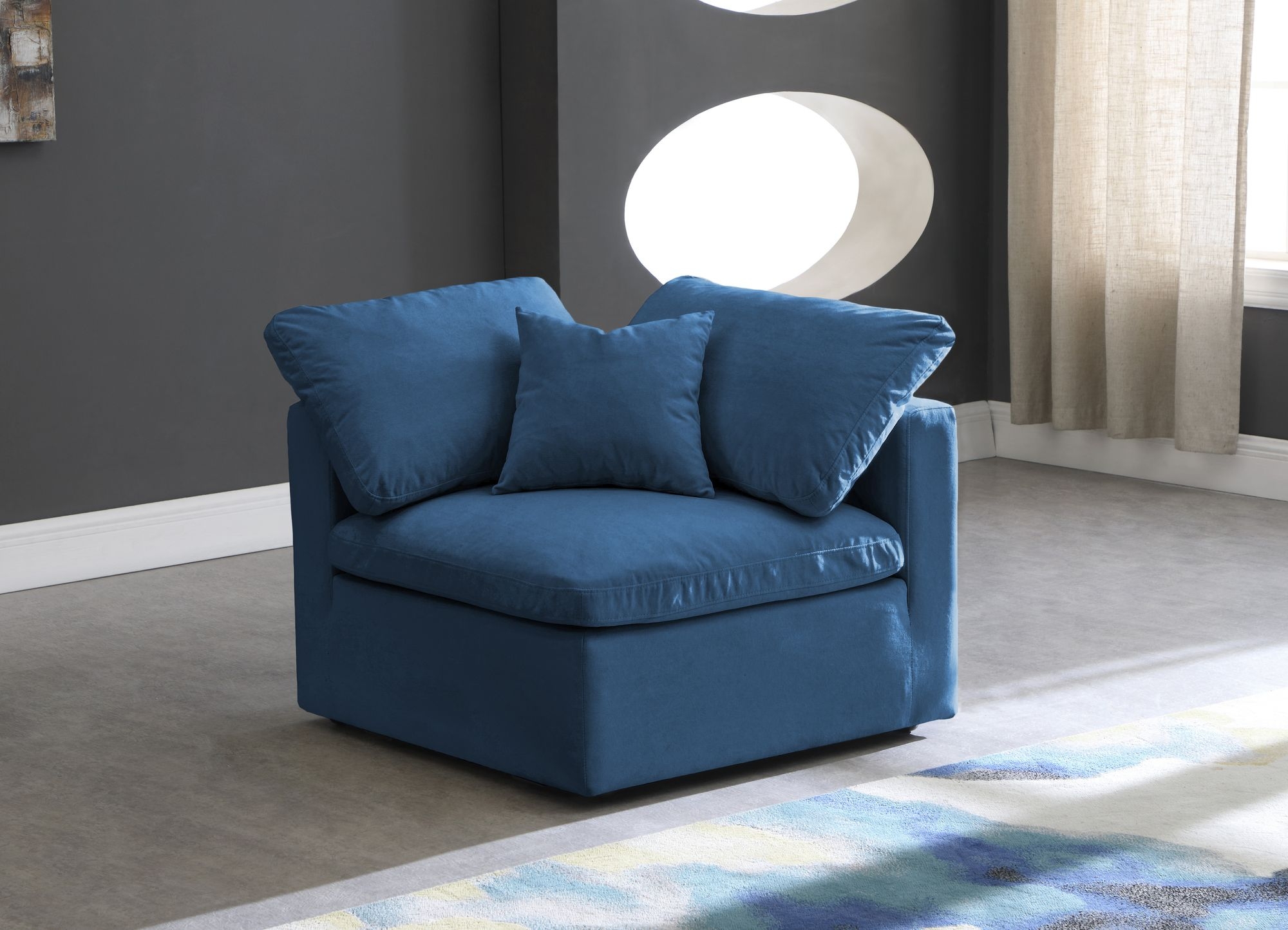 Plush Velvet Standard Comfort Modular Corner Chair