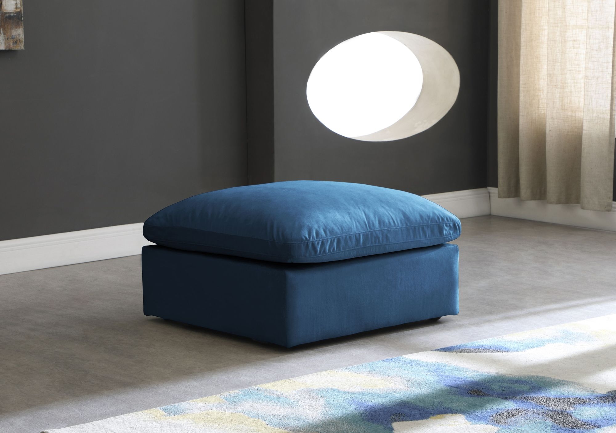 Plush Velvet Standard Comfort Modular Ottoman