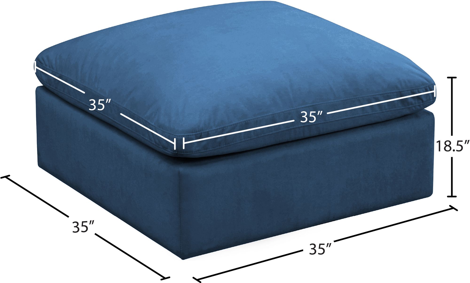 Plush Velvet Standard Comfort Modular Ottoman