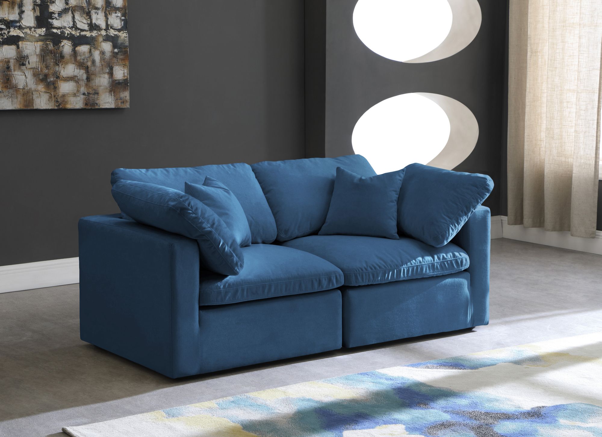 Plush 70" Velvet Standard Comfort Modular Sofa