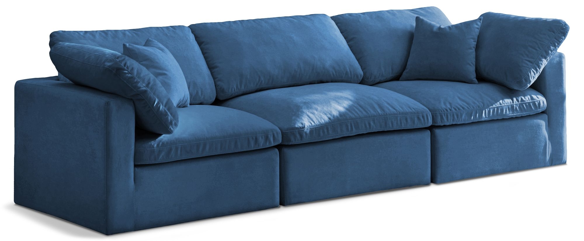 Plush 105" Velvet Standard Comfort Modular Sofa