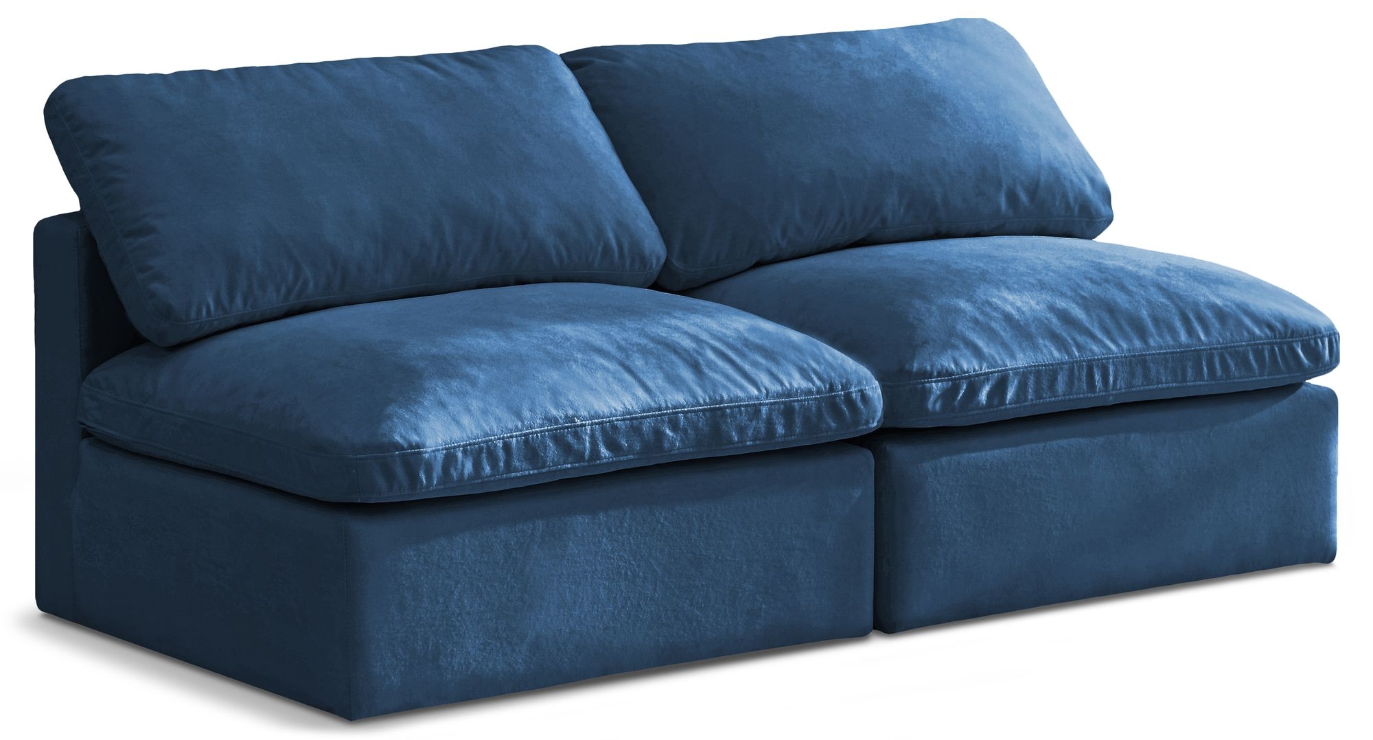 Plush 70" Velvet Standard Comfort Modular Armless Sofa