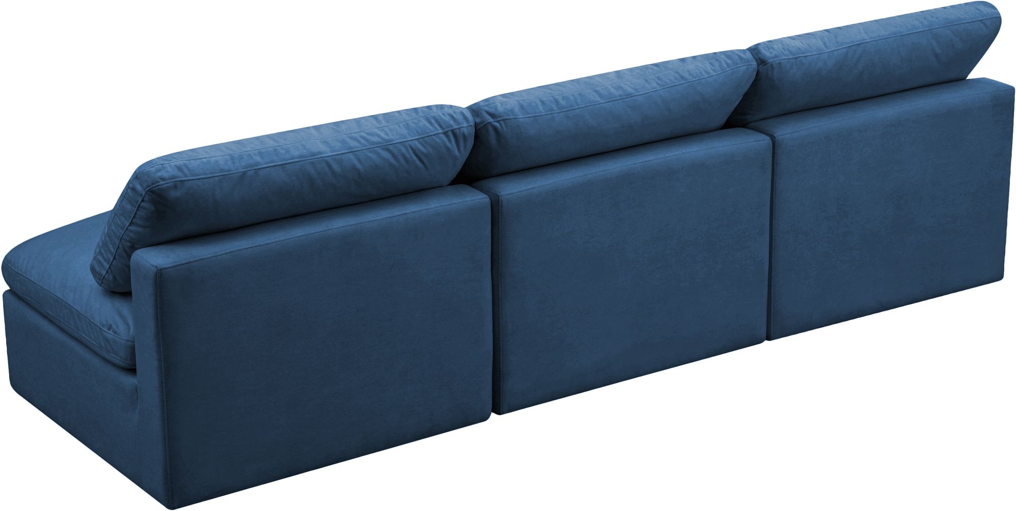 Plush 105" Velvet Standard Comfort Modular Armless Sofa