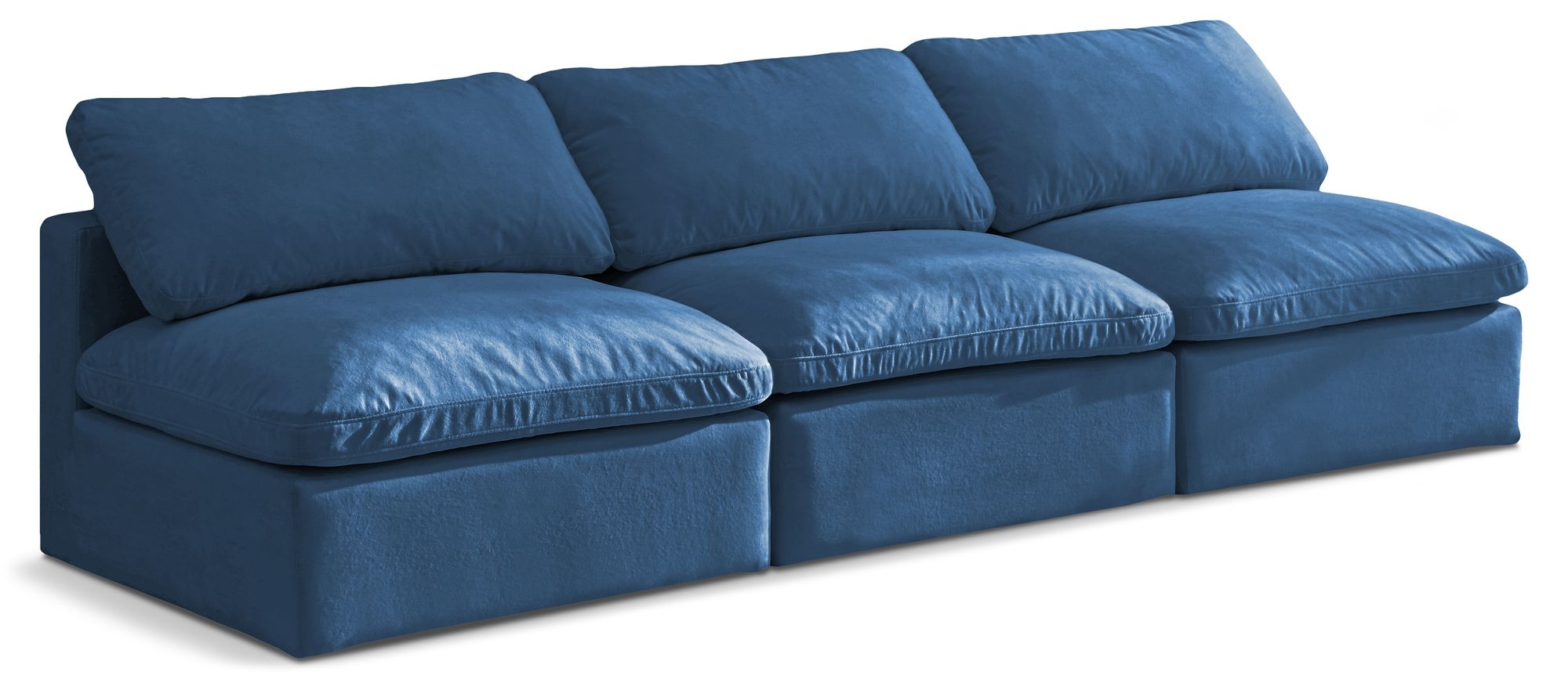 Plush 105" Velvet Standard Comfort Modular Armless Sofa