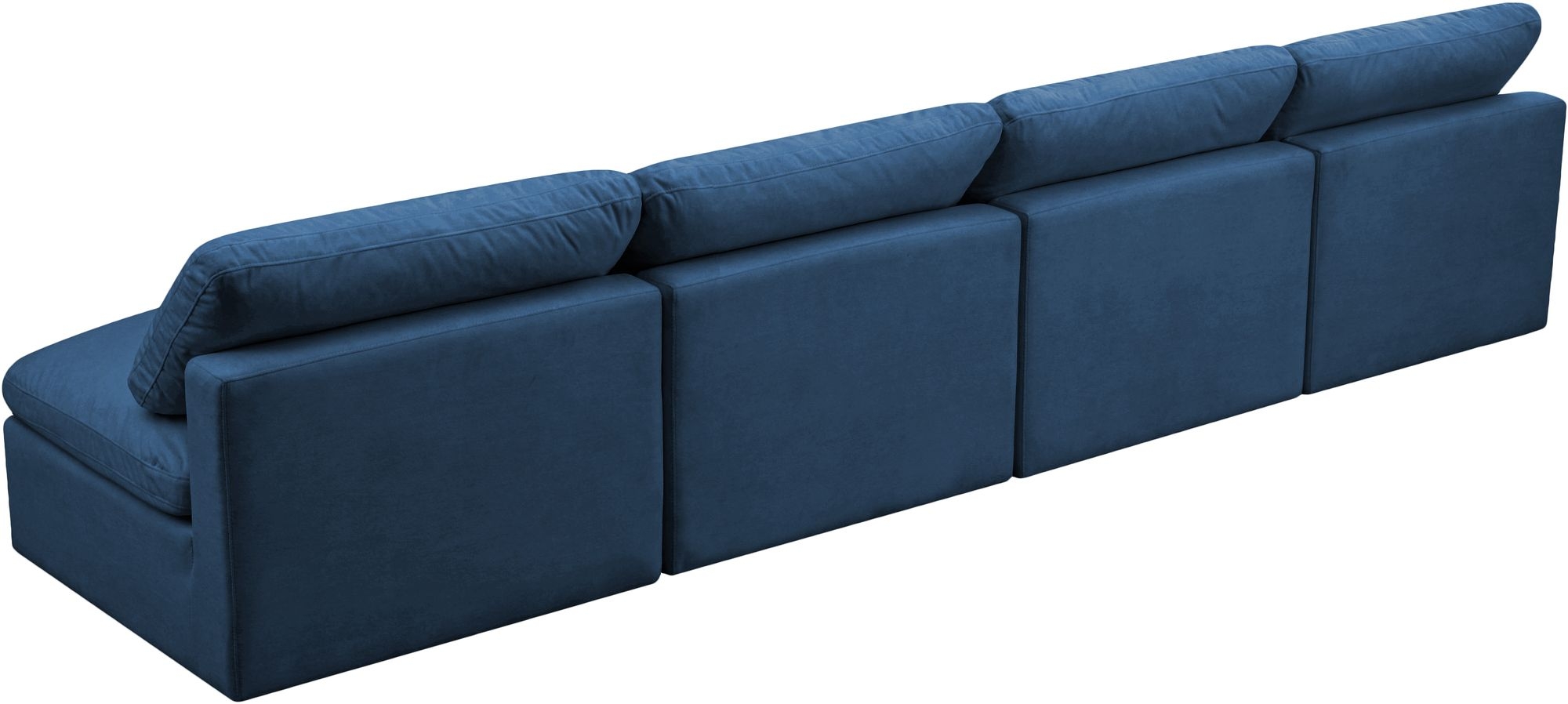Plush 140" Velvet Standard Comfort Modular Armless Sofa